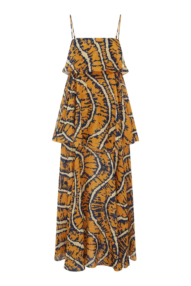 Alemaïs Ripple Dress robe maxi ramie volants