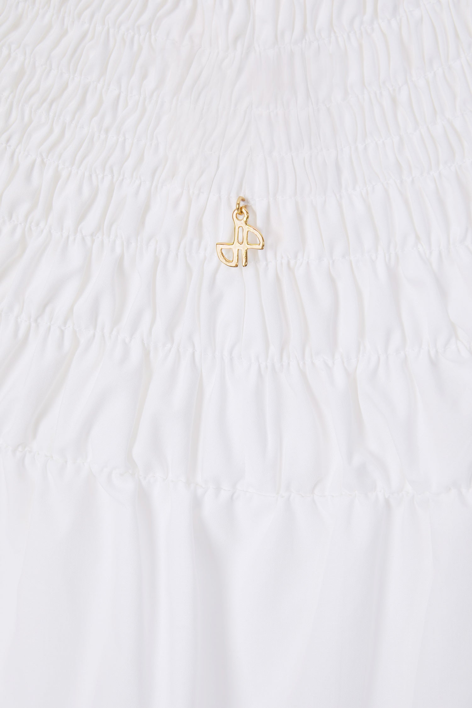 Patou TO004 crop top popeline coton blanc smocké