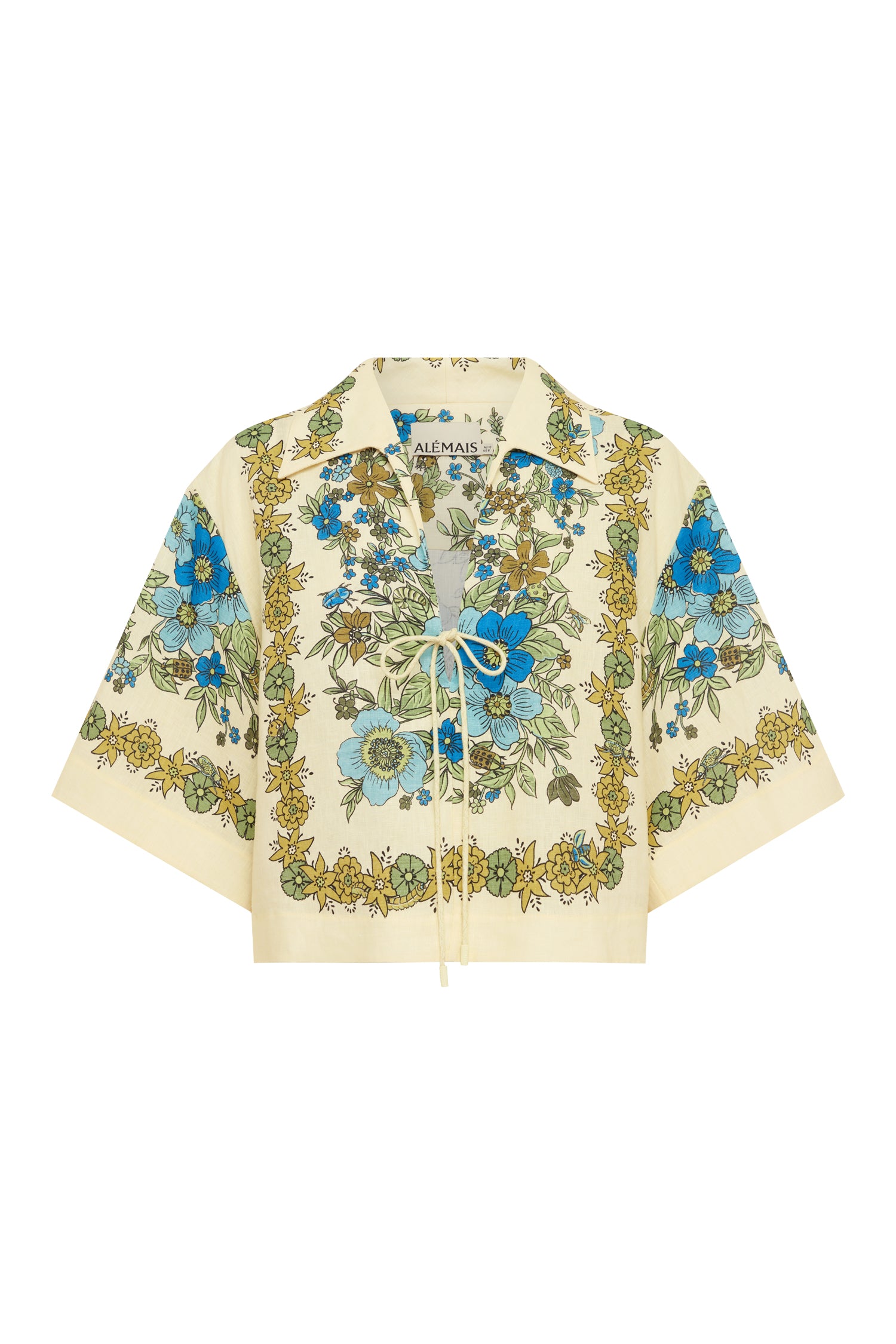 Alemaïs Sophia top cropped en lin floral