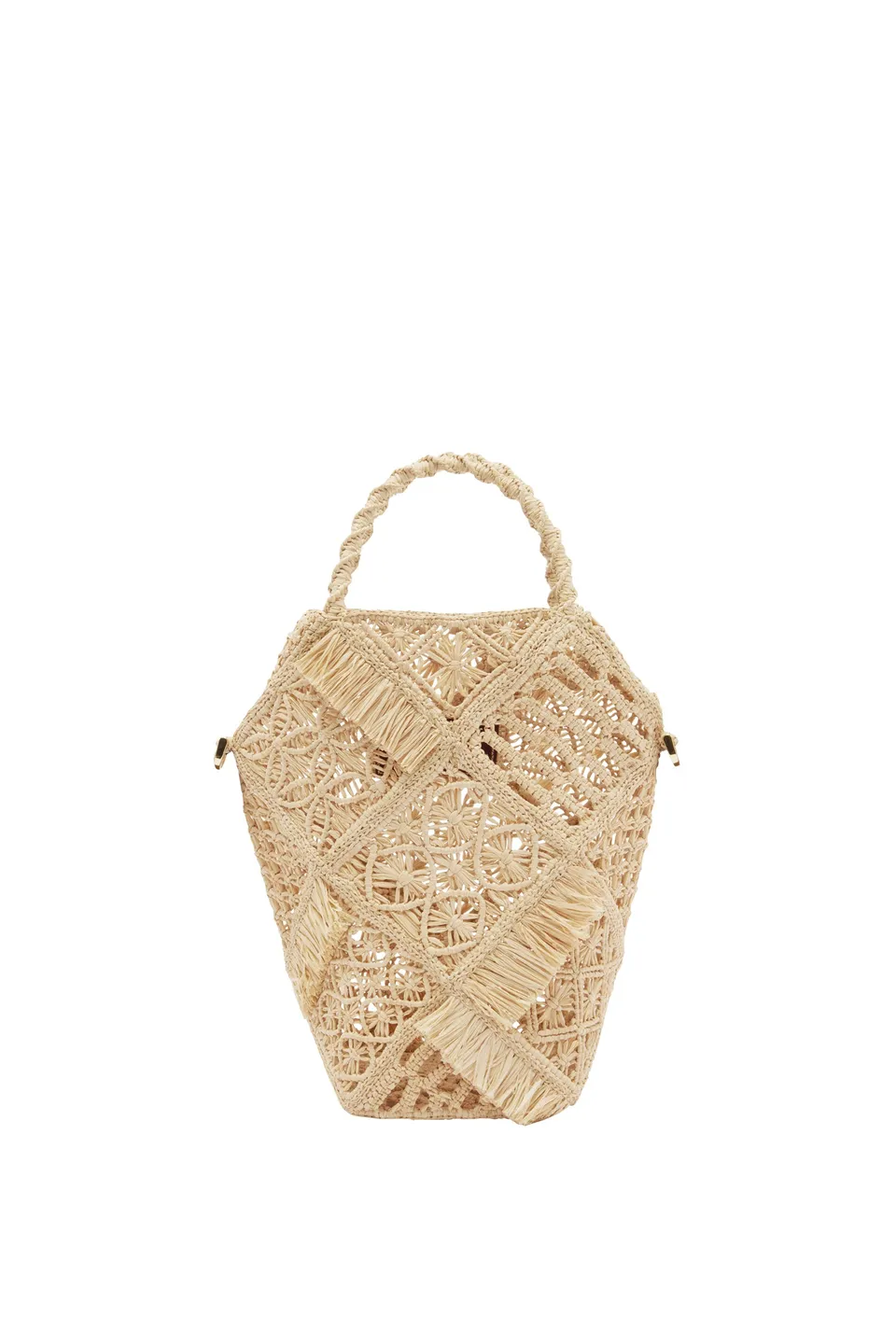 Alemaïs Raffia Macrame sac seau raphia OS patchwork