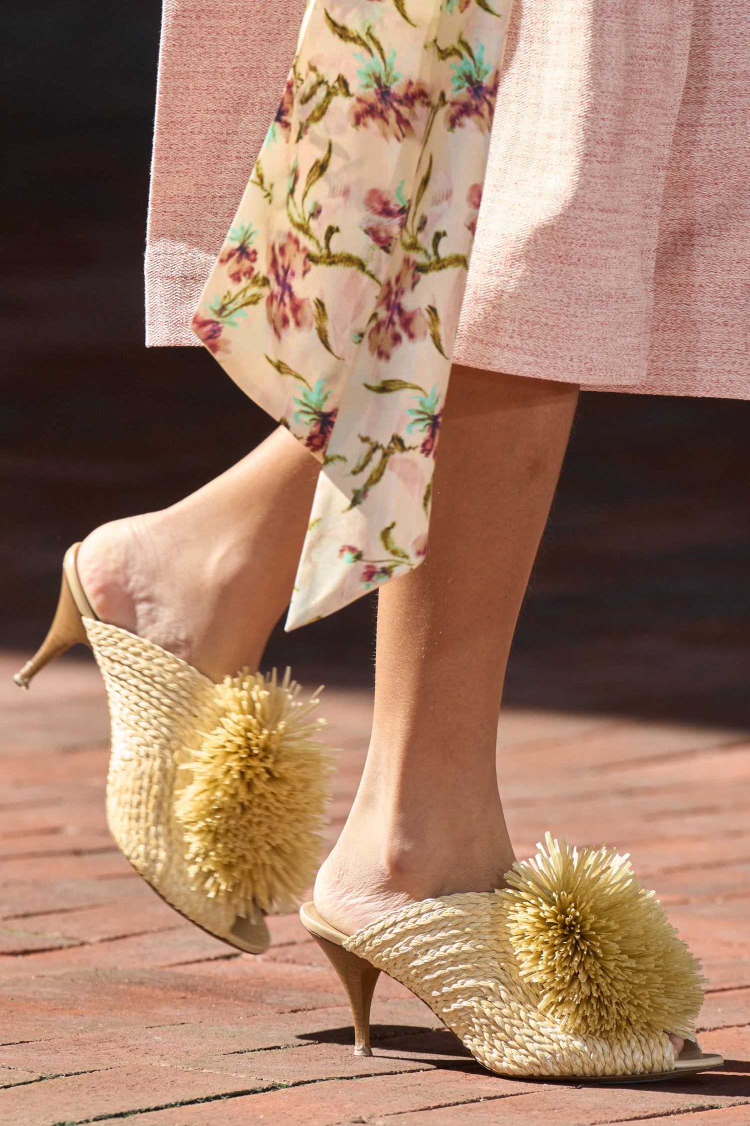 Ulla Johnson Raffia Mule Sand Raphia Franges Talon 75mm