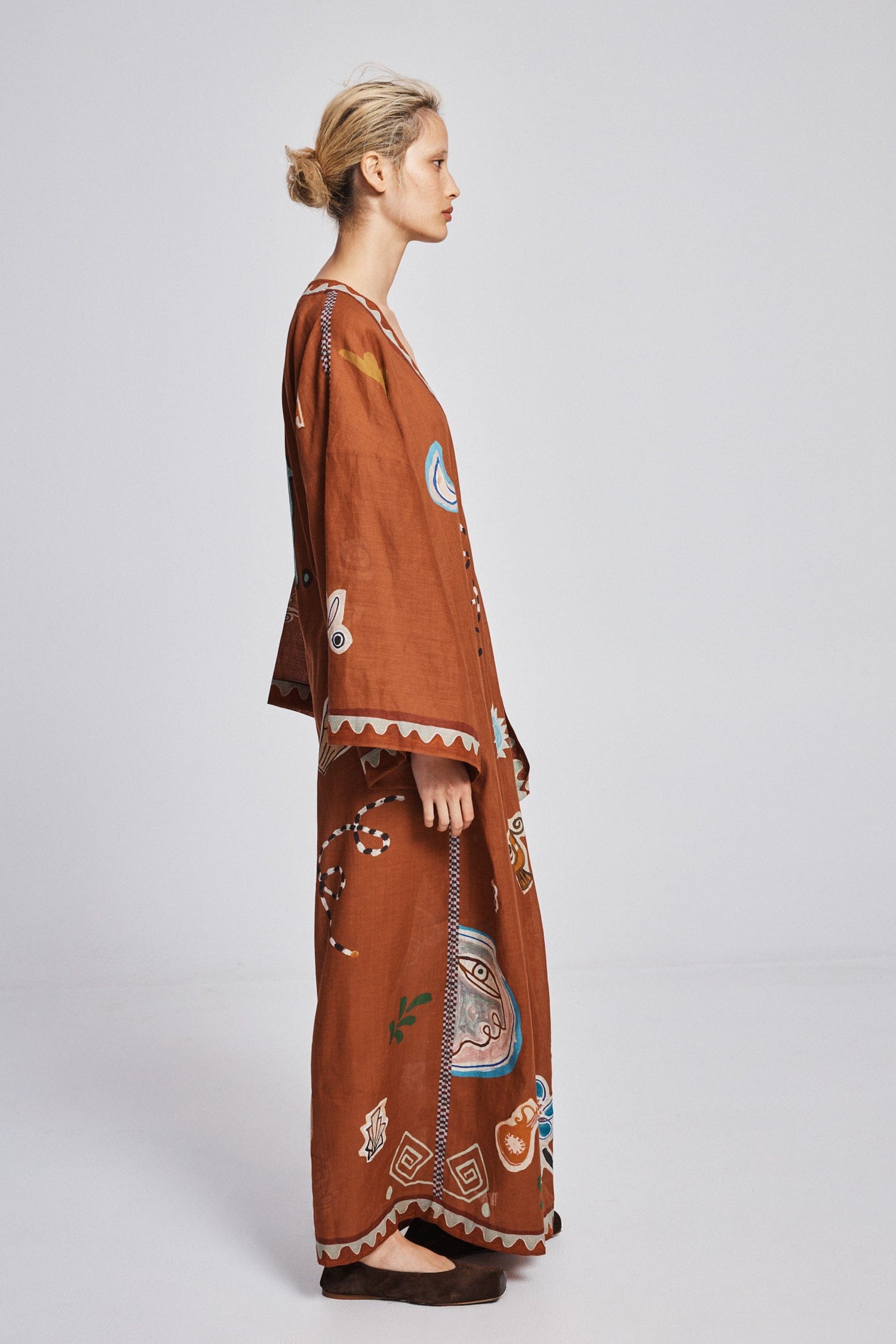 Alemäis Laurence robe portefeuille maxi taille unique ramie