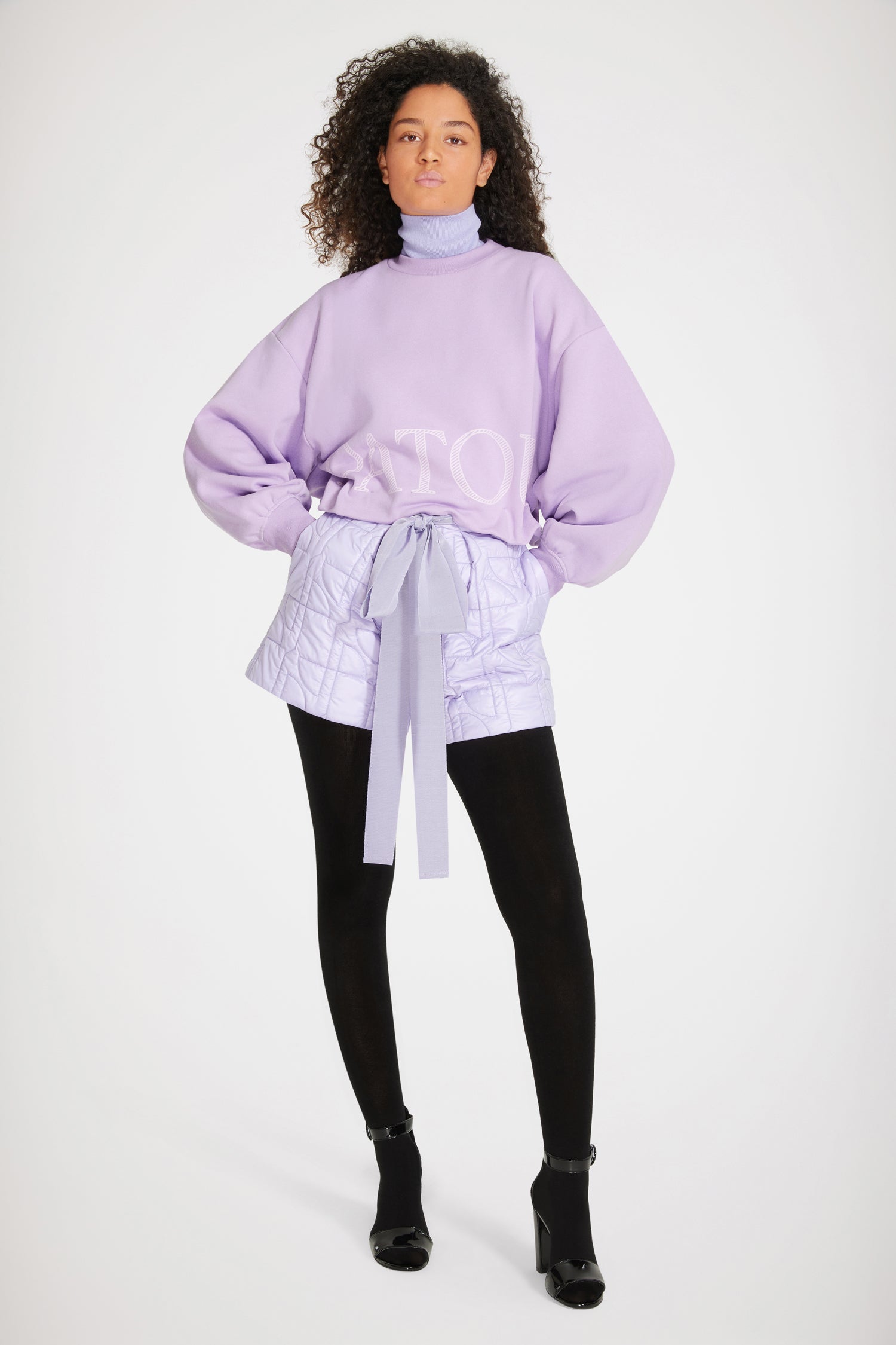 Patou JE054 sweat cropped lilas XS-XXL coton bio