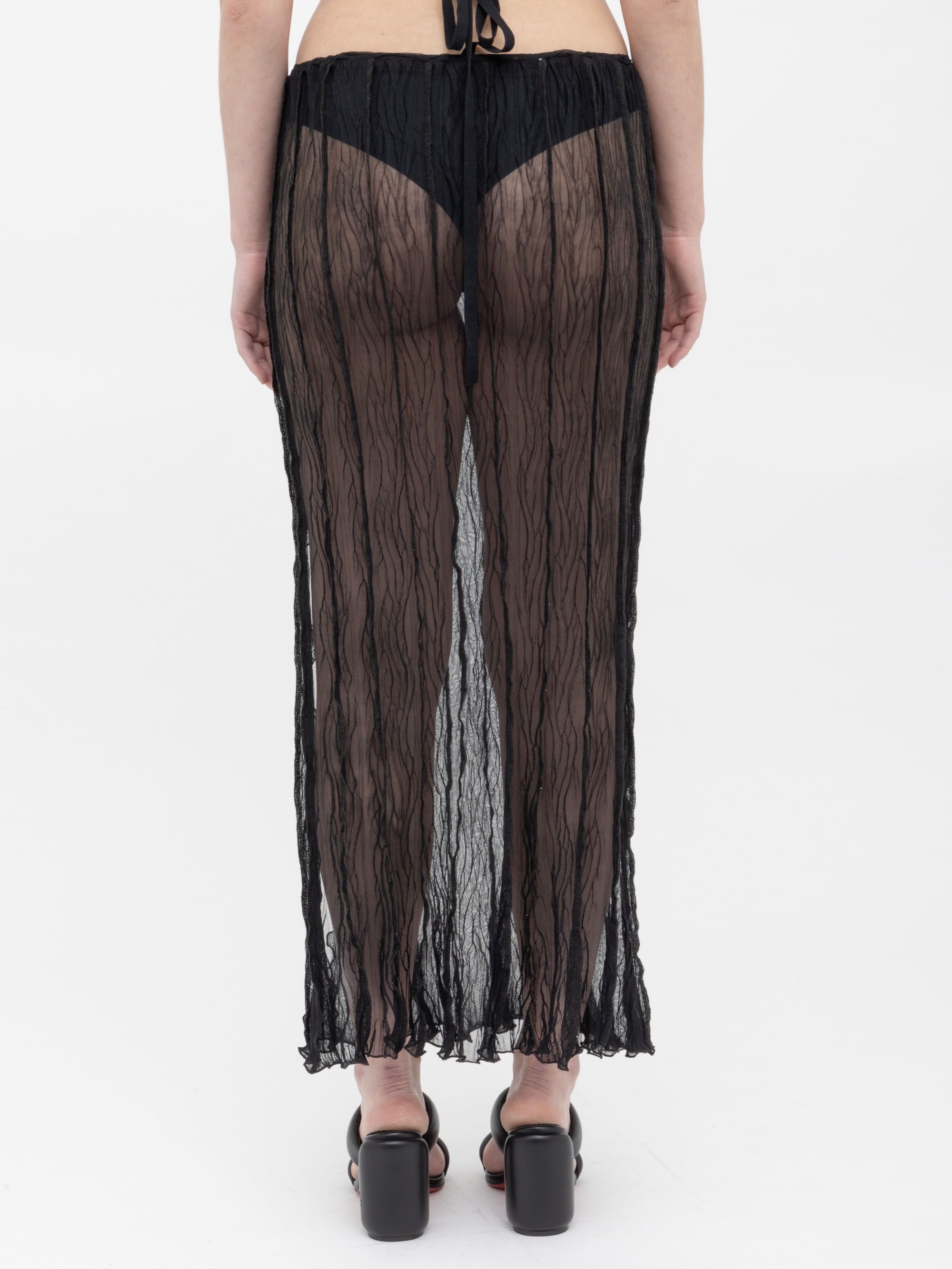 Ester Manas Skirts jupe longue froissée noire M/L mesh