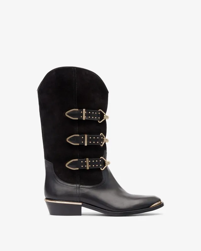 Isabel Marant Mexia bottes cuir noir
