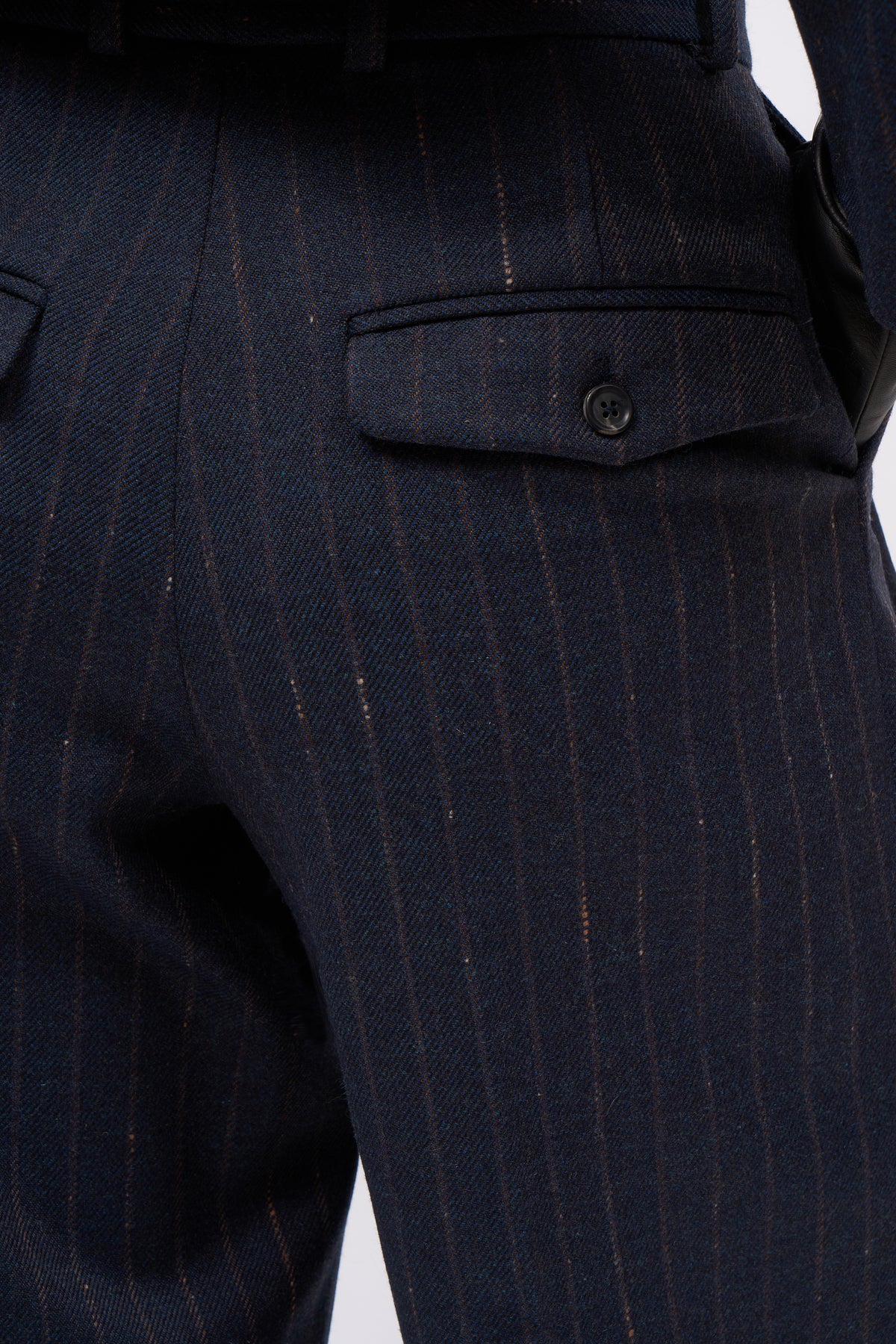 Paul & Joe Elfe Pantalon à plis twill laine rayé large