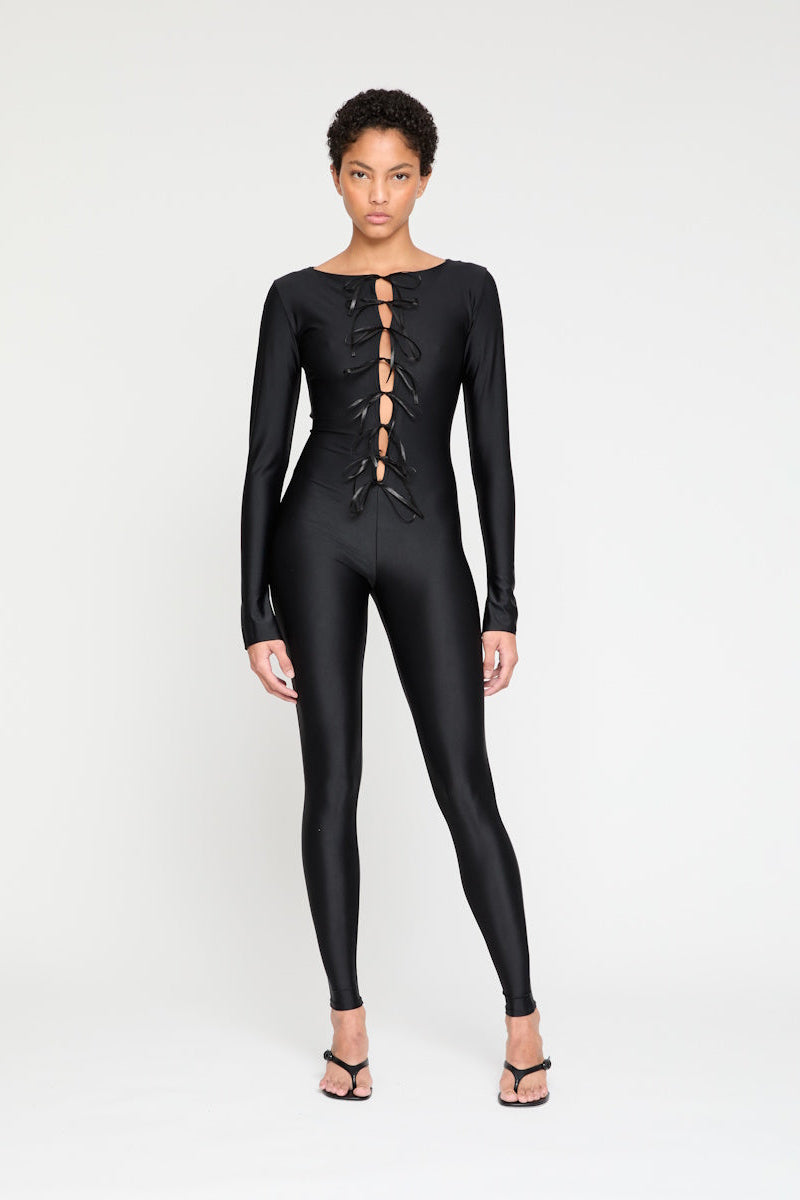 ATU Body Couture Bowknotted combinaison noire nœuds