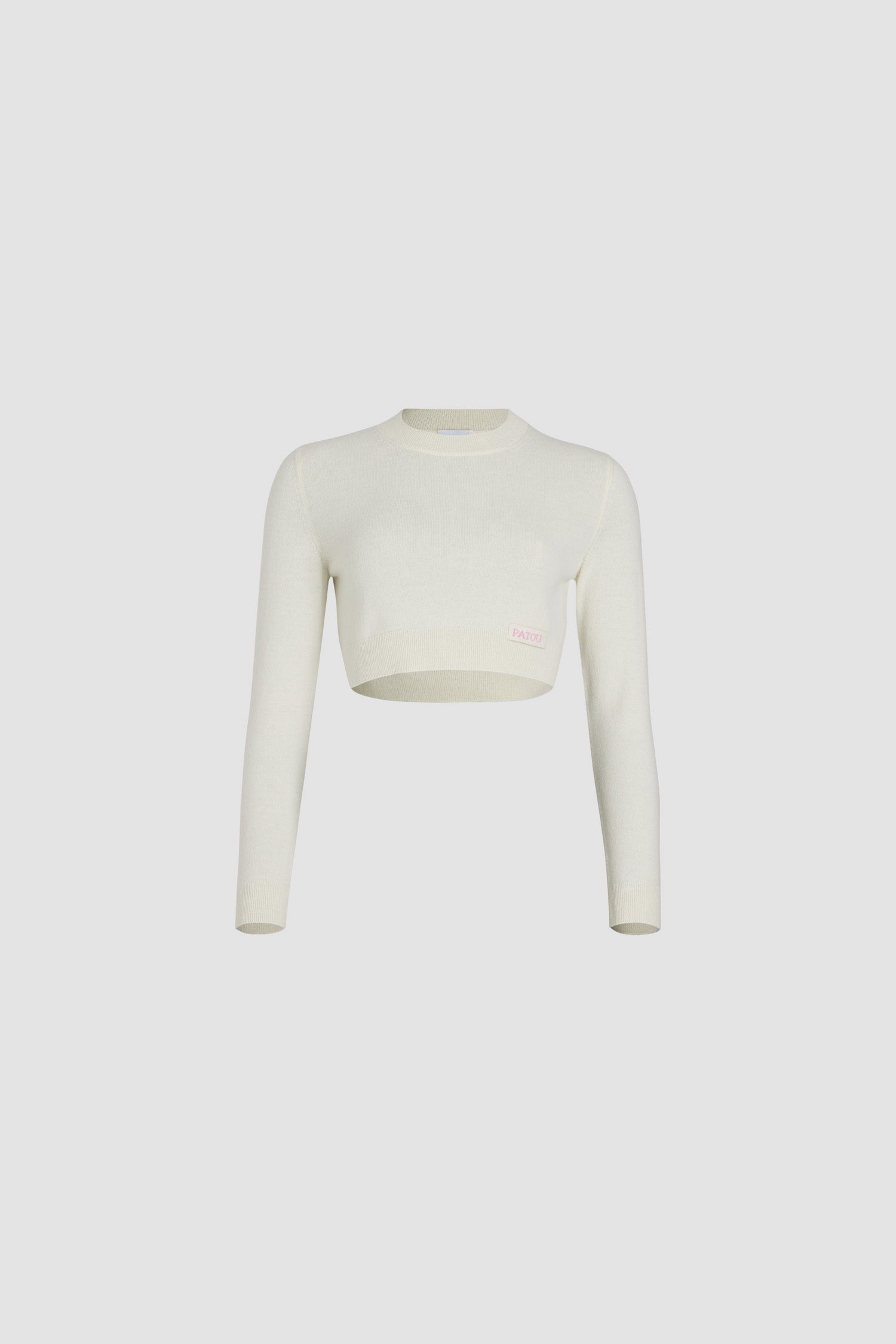 Patou KN220 pull cropped laine cachemire blanc