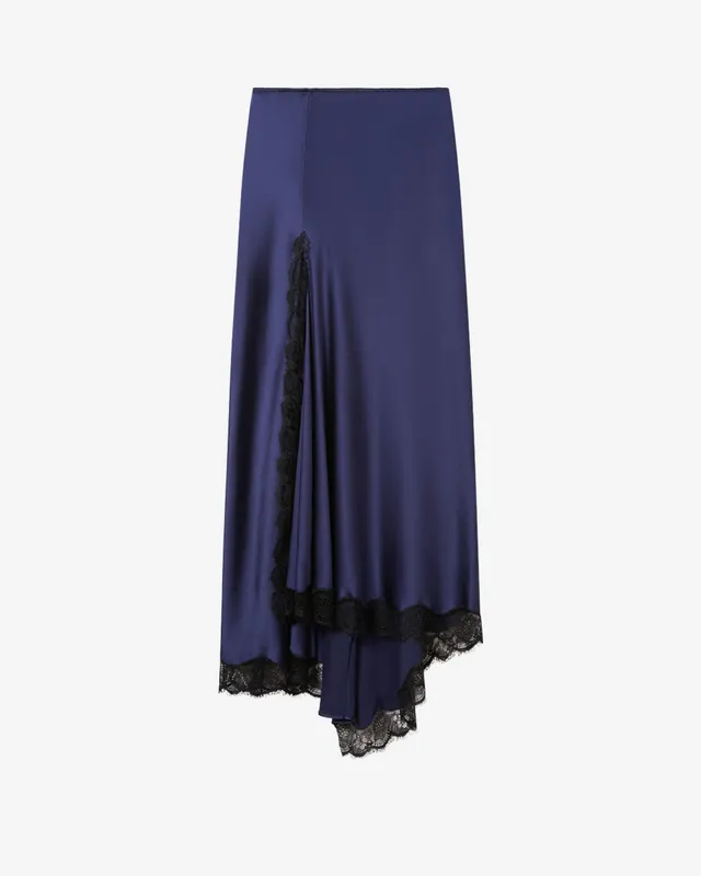 Isabel Marant Alexandra jupe longue nuit soie dentelle