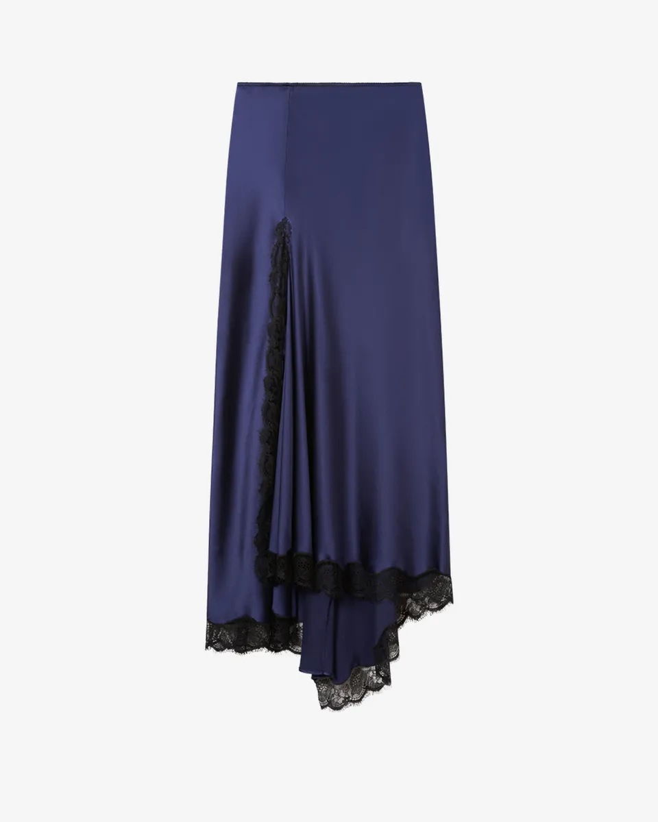 Isabel Marant Alexandra jupe longue nuit soie dentelle