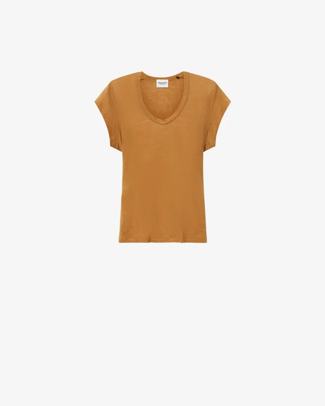 Isabel Marant Zankou TS0014FB t-shirt lin doré col V