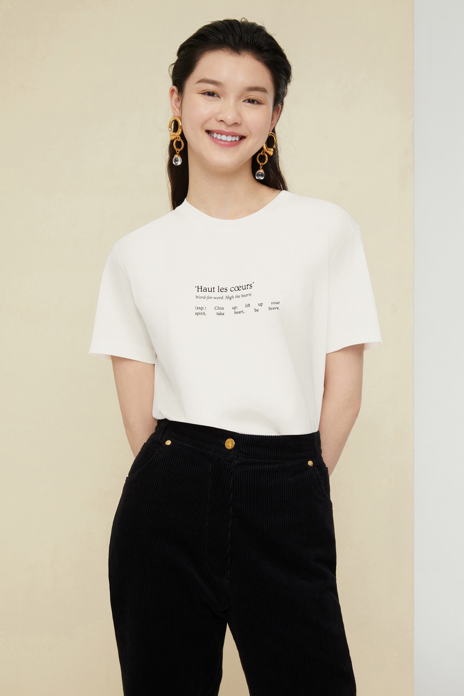 Patou JE006 tee-shirt coton bio Haut Les Coeurs B blanc
