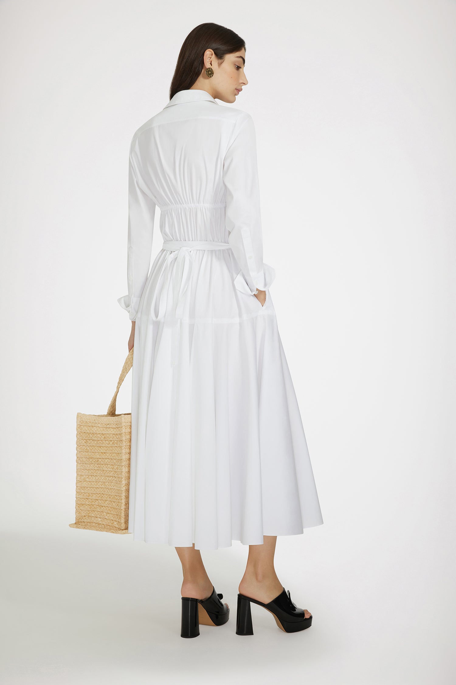 Patou DR135 robe chemise coton blanc maxi 34-44