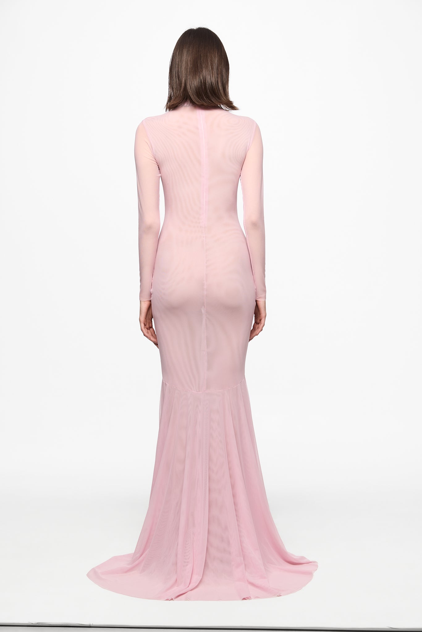 ATU Body Couture Pink Mesh Mermaid robe longue rose S