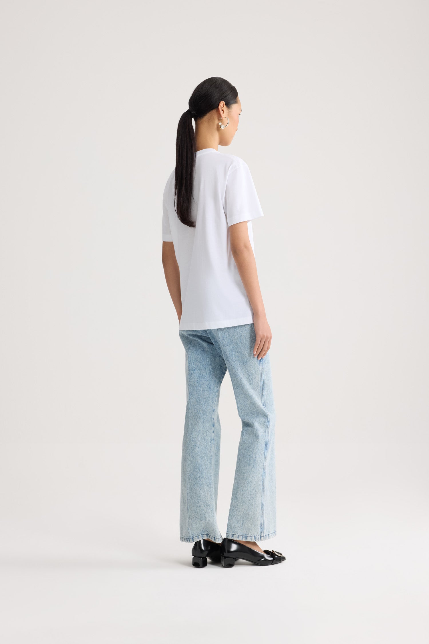 Patou JE217 t-shirt blanc coton bio broderie JP