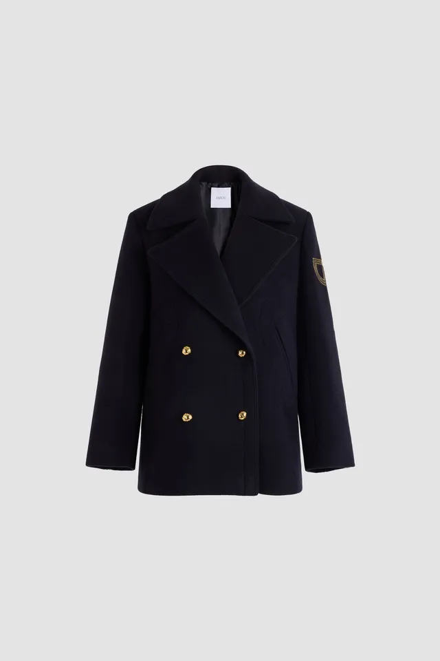 Patou CO0010260692N caban laine bleu nuit croisé