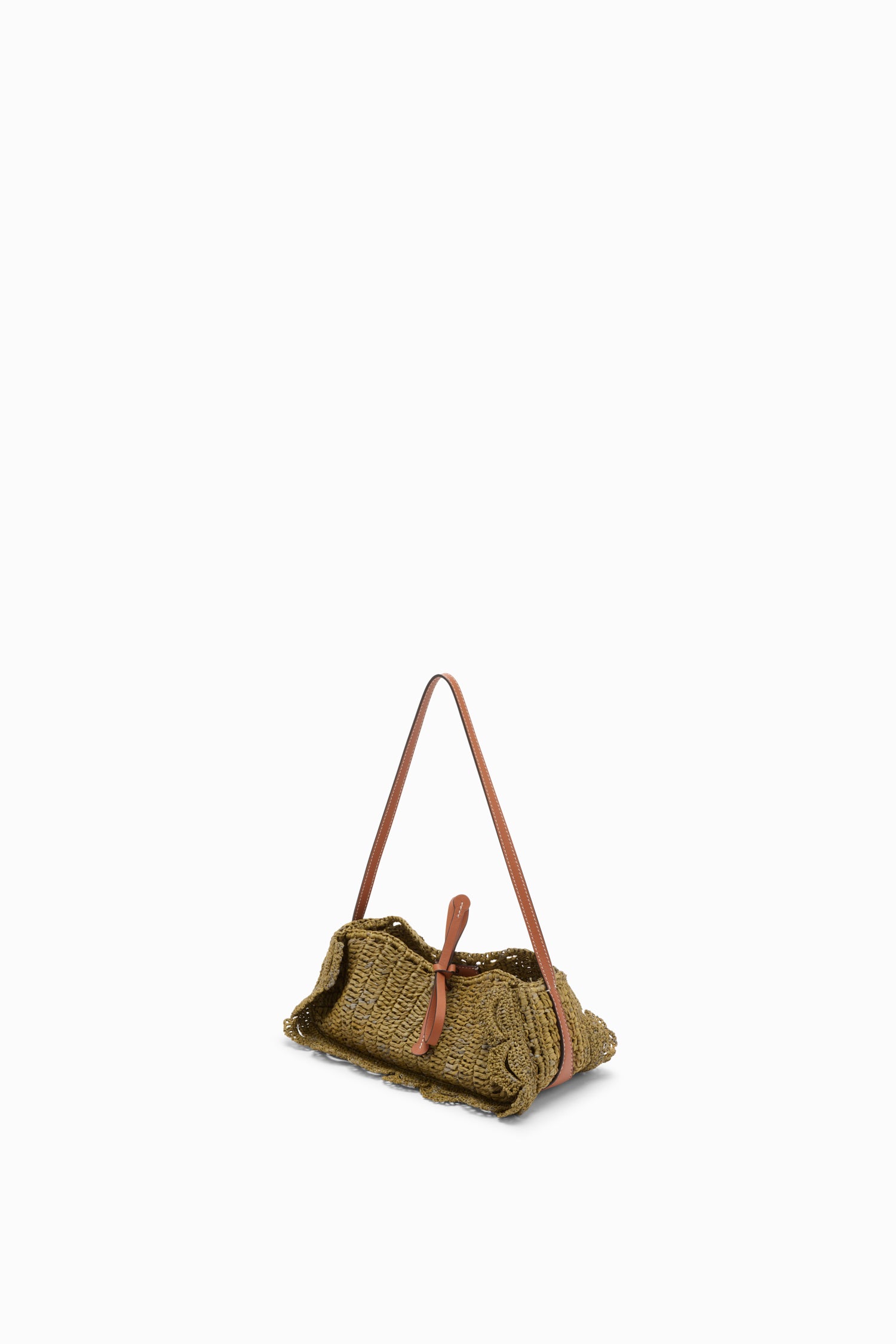 Ulla Johnson Marina pochette raphia Olive épaule