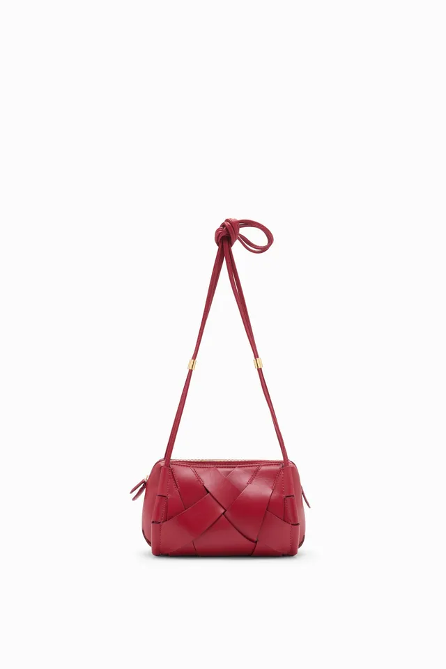 Ulla Johnson Charlotte sac caméra Claret cuir tressé
