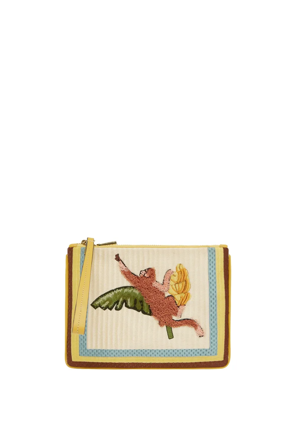 Alemaïs Mokshini Monkey pochette brodée cuir OS