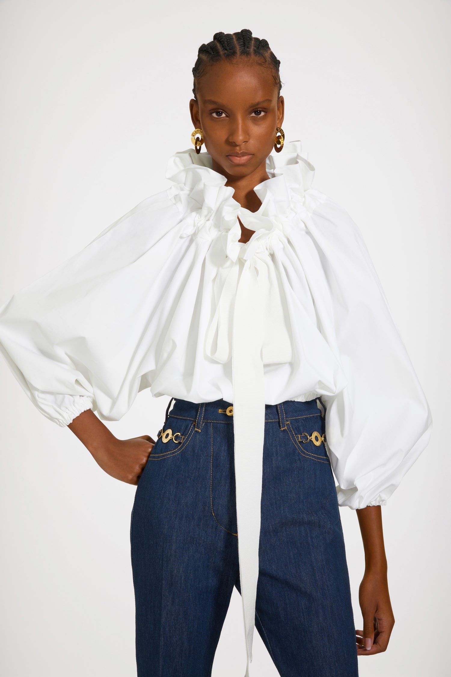 Patou TO032 Top Coton Bio Blanc Crop 34-44