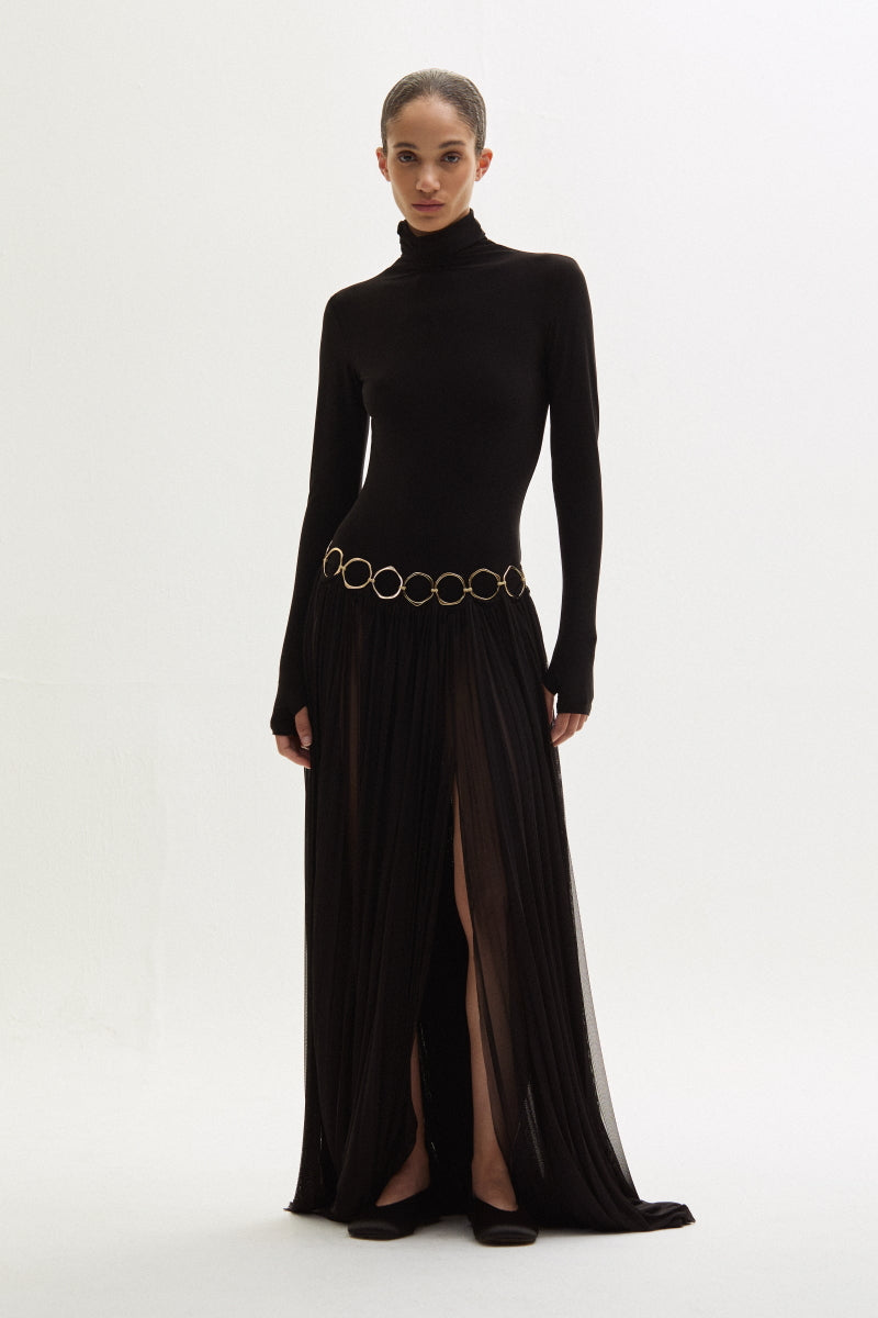 ATU Body Couture Skirts jupe tulle plissée chaîne taille S/M
