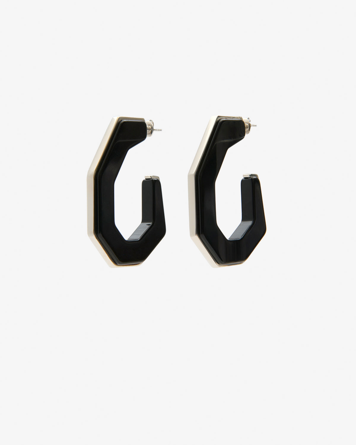 Isabel Marant Liu boucles oreilles noir et argenté