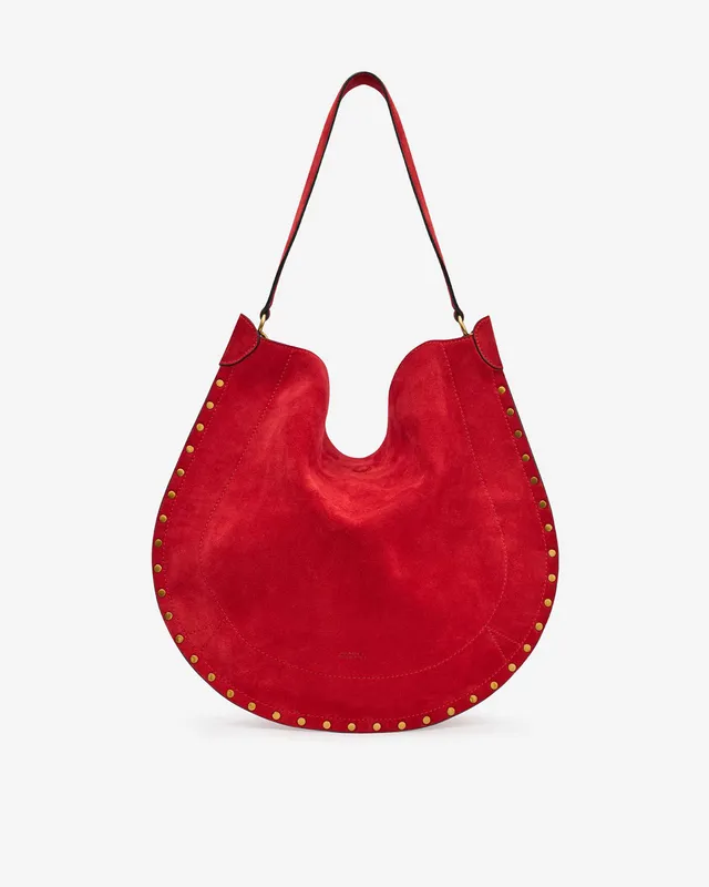 Isabel Marant Oskan Hobo Soft sac cuir velours rouge