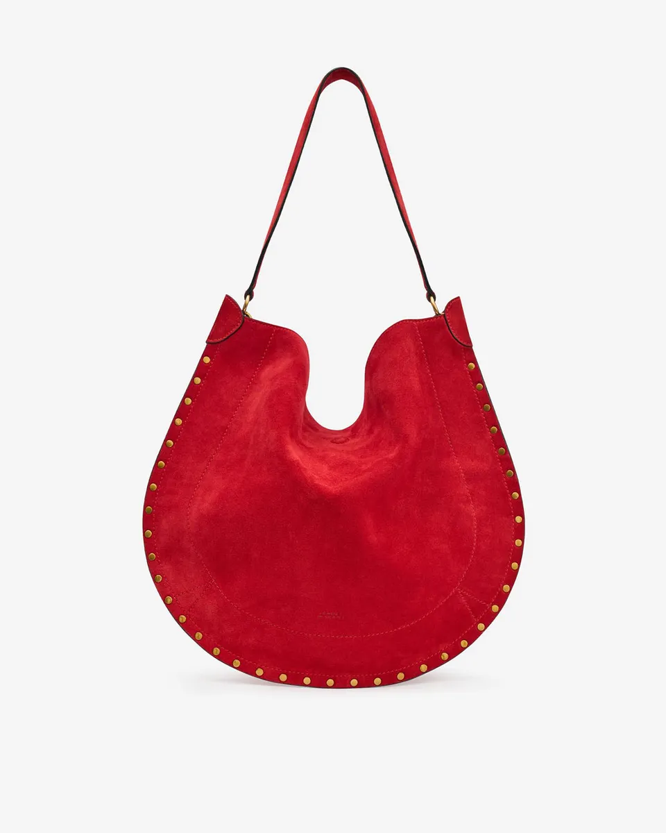 Isabel Marant Oskan Hobo Soft sac cuir velours rouge