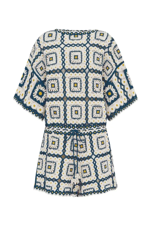 Alemaïs Dolly Playsuit combishort crochet coton patchwork