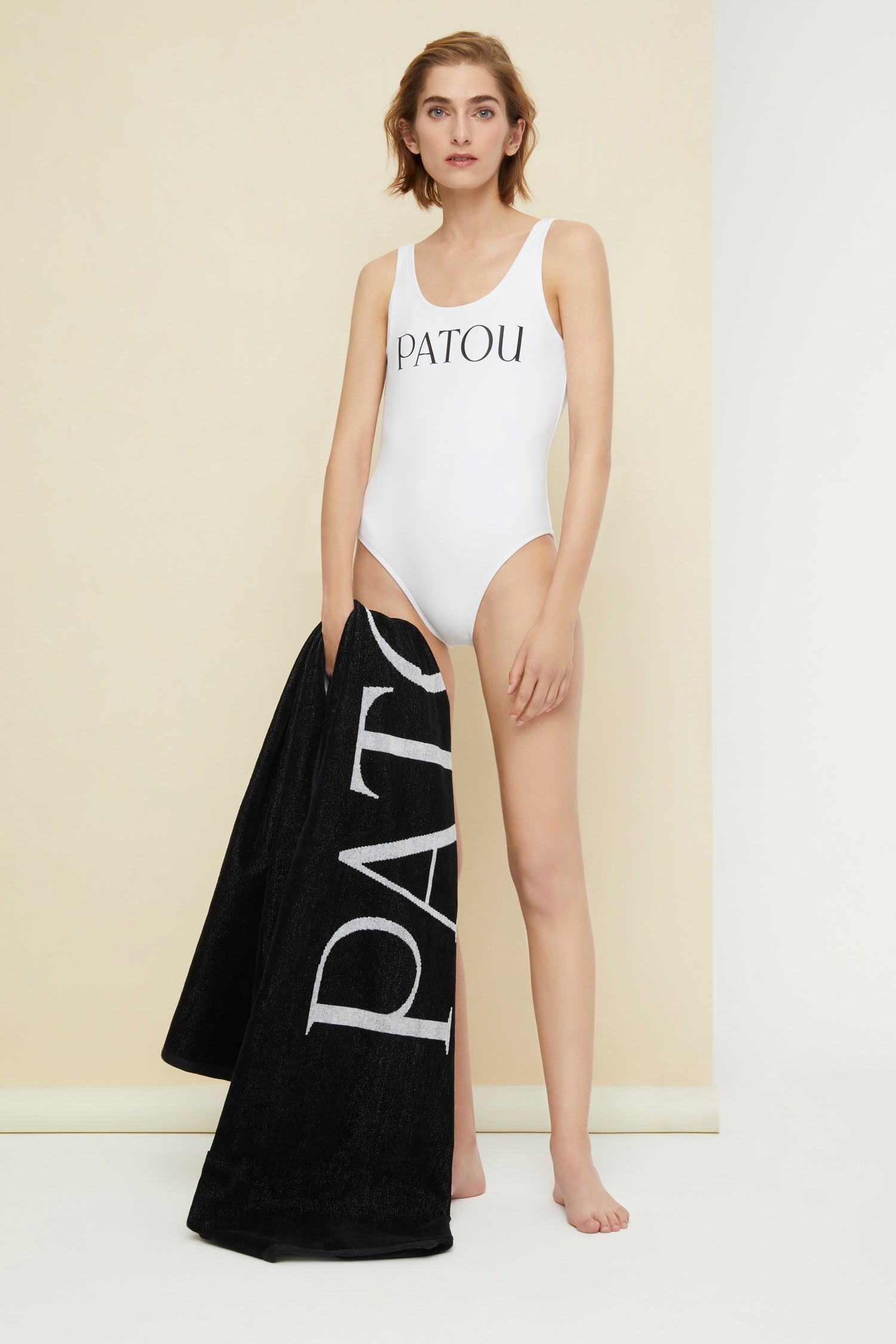 Patou Swimwear A20SW0010066001W maillot une pièce blanc dos nu