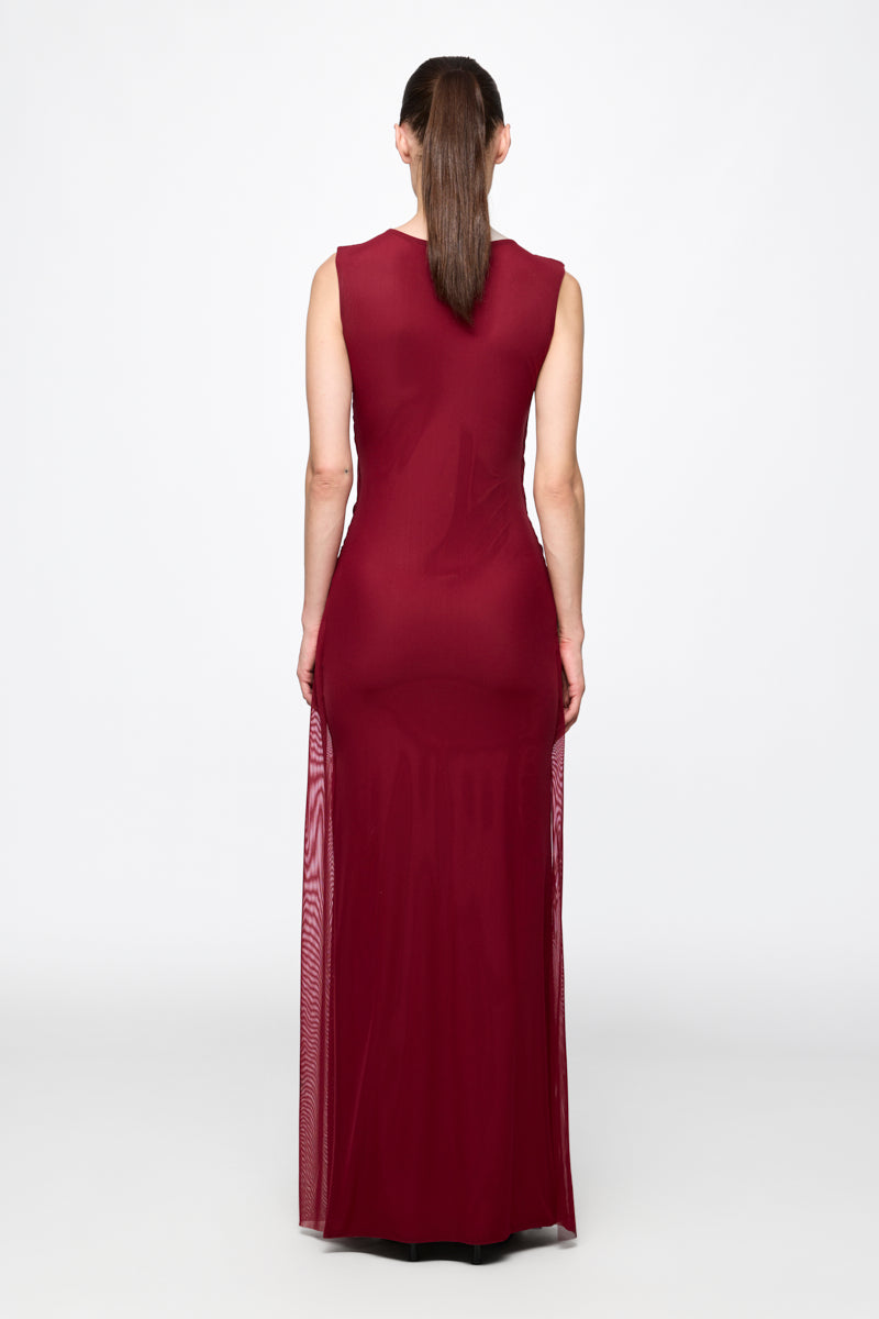 ATU Body Couture Emotional Dress robe longue bordeaux tulle