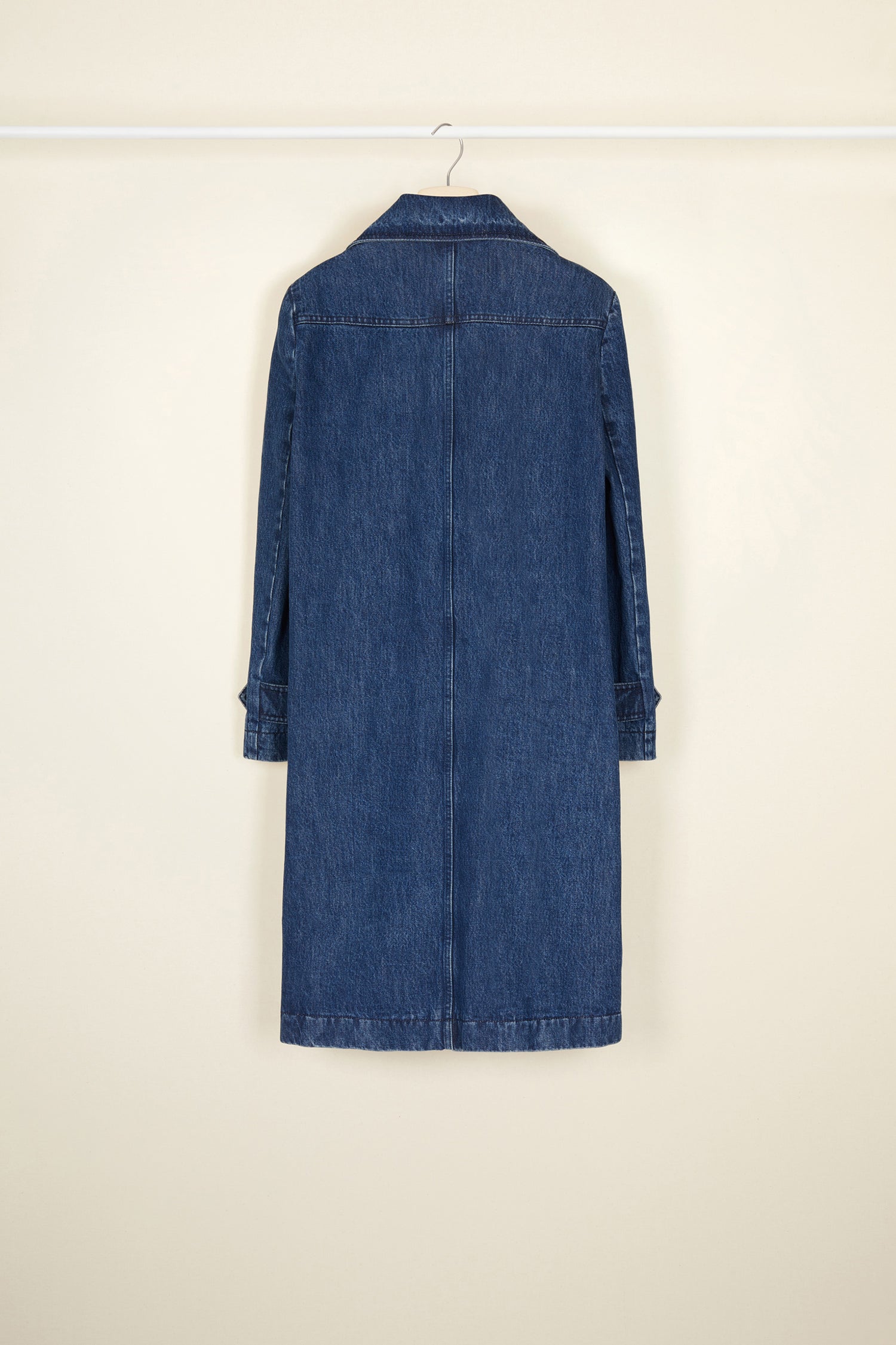 Patou CO004 manteau denim Indigo Blue Pearls perles