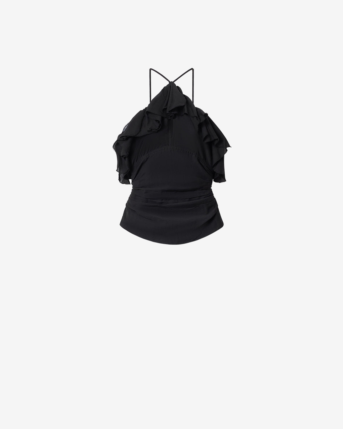 Isabel Marant Djimia HT0900FB top noir voile volants