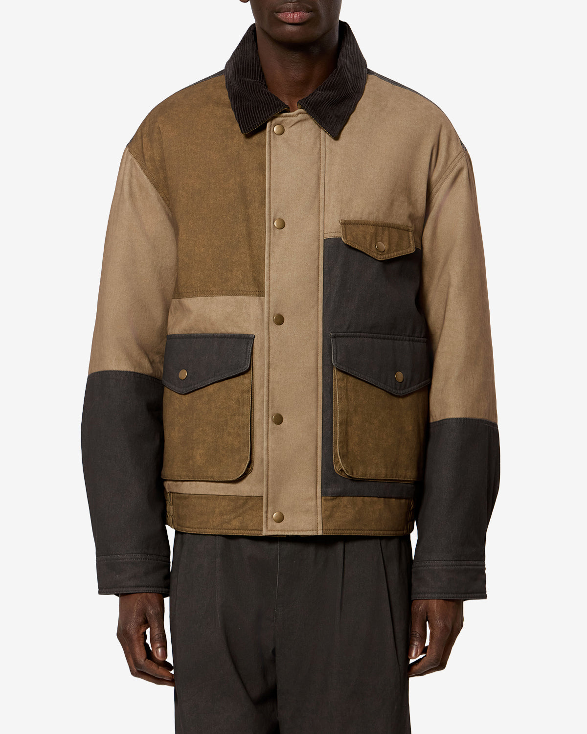 Isabel Marant Tores veste blouson kaki patchwork coton