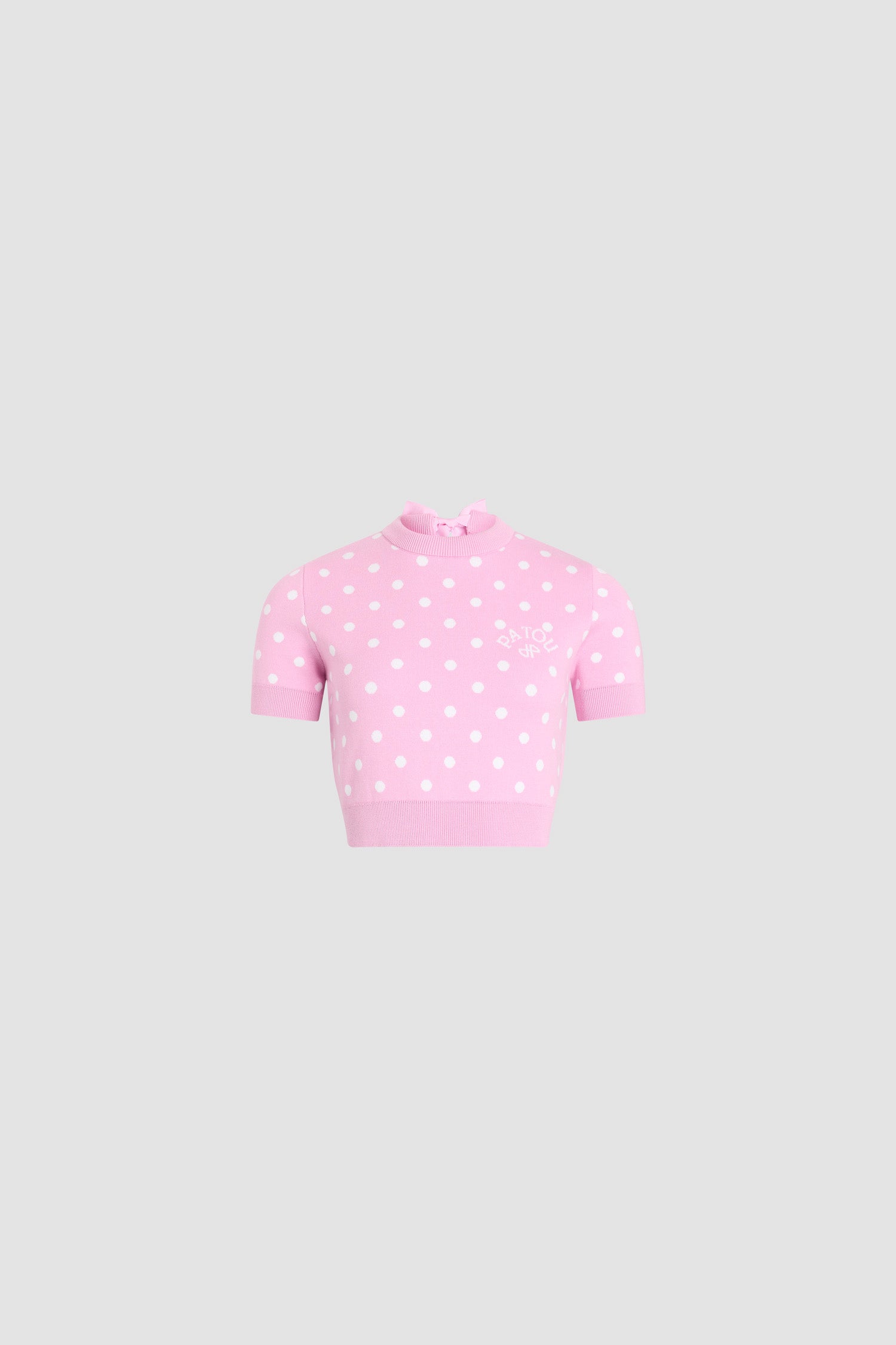 Patou KN31880895973 t-shirt crop rose à pois coton
