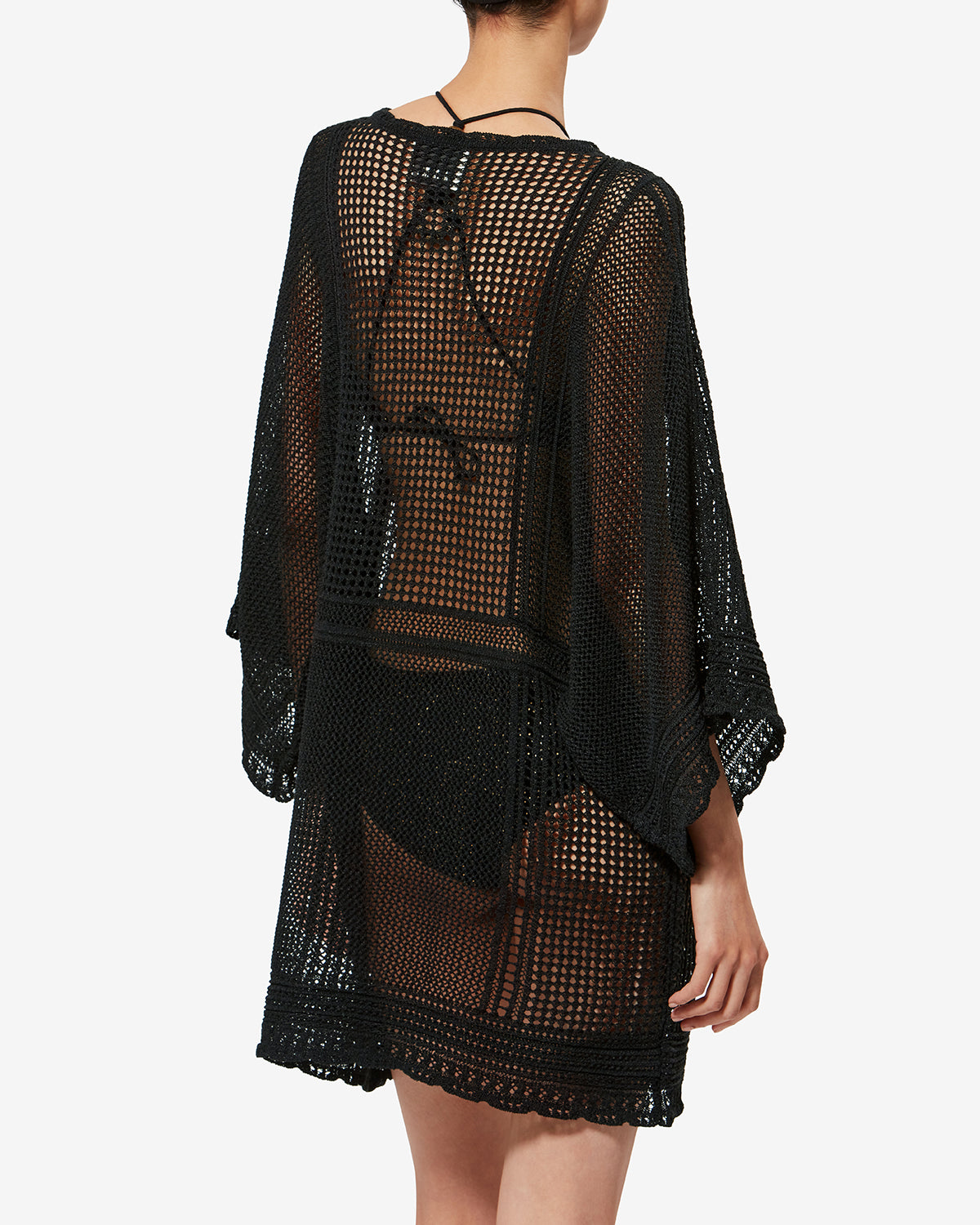Isabel Marant Metina robe noire crochet coton ceinture