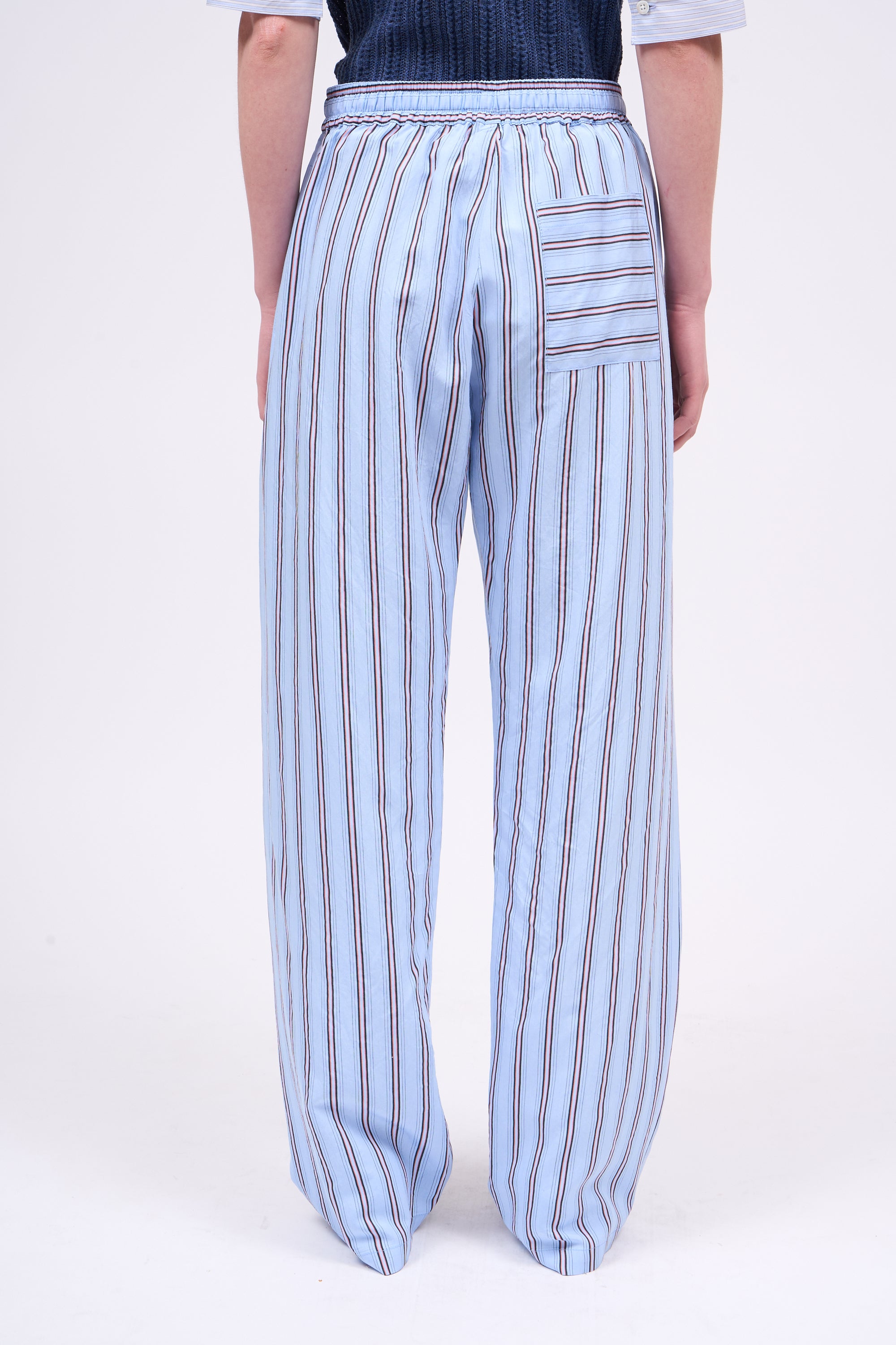 Paul & Joe Sully pantalon viscose rayée ciel S