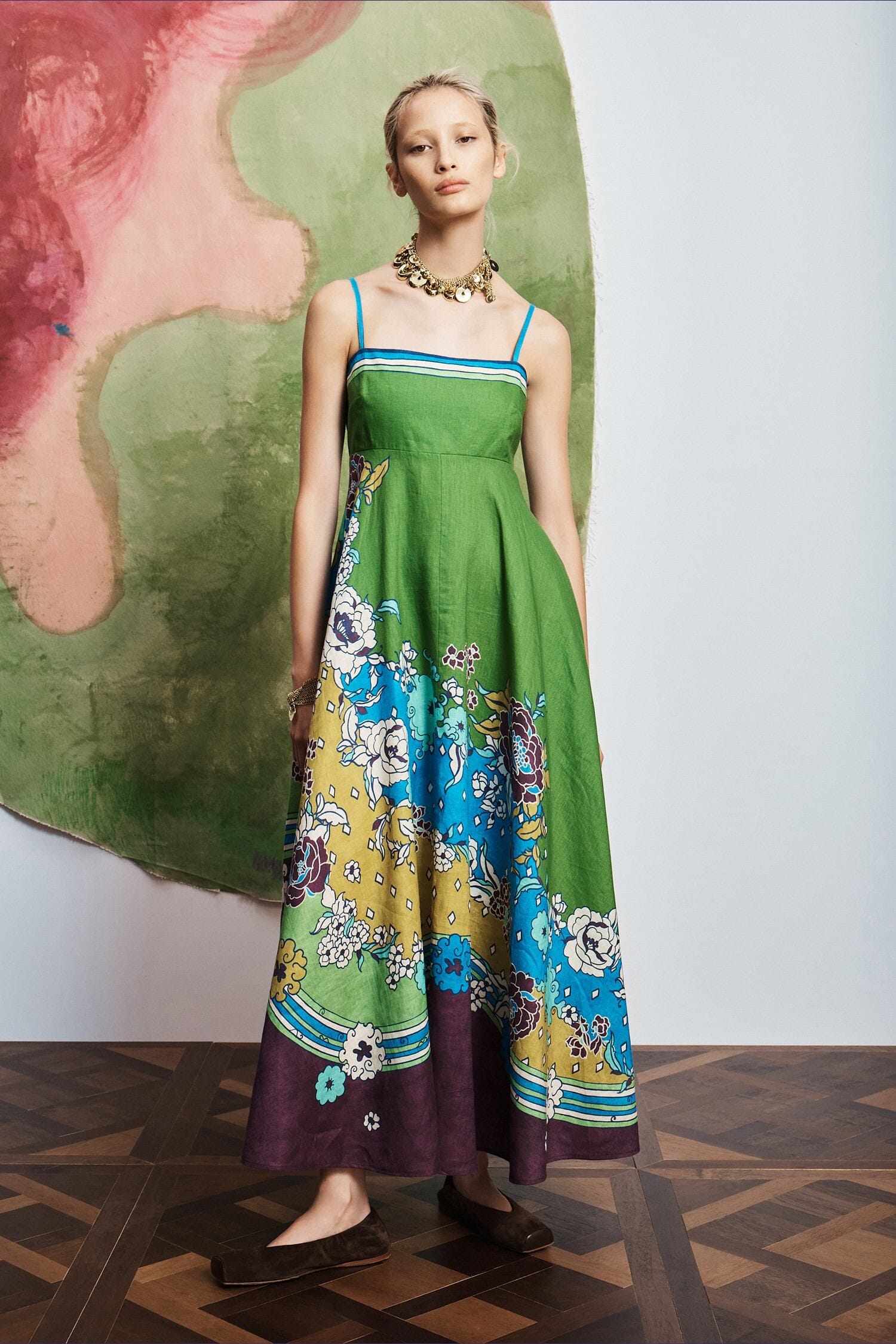 Alemäis Nanci Sundress robe lin midi taille 6