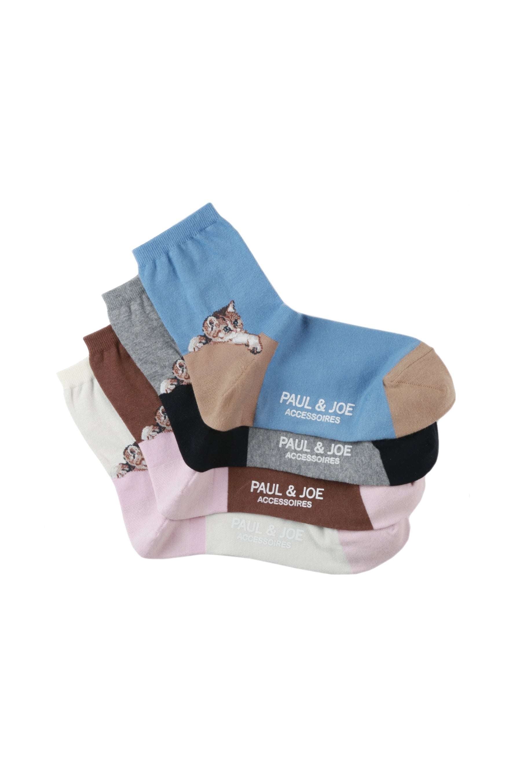 Paul & Joe Nounette chaussettes mi-hautes rose chat 36-39