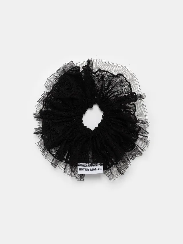Ester Manas Scrunchies Black Lace chouchou dentelle noire