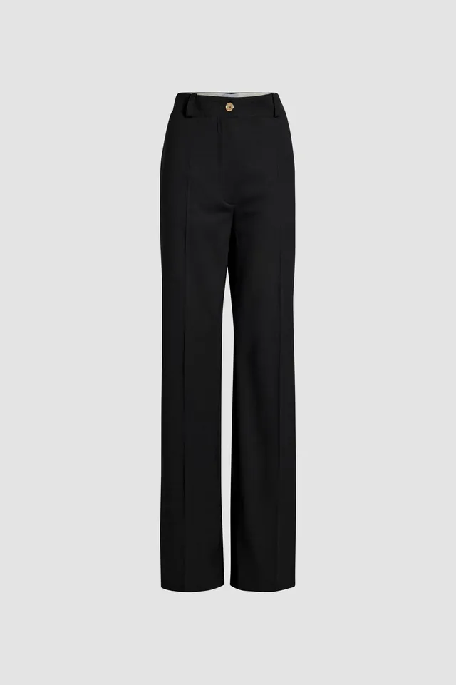 Patou TR002 pantalon laine vierge noir droit