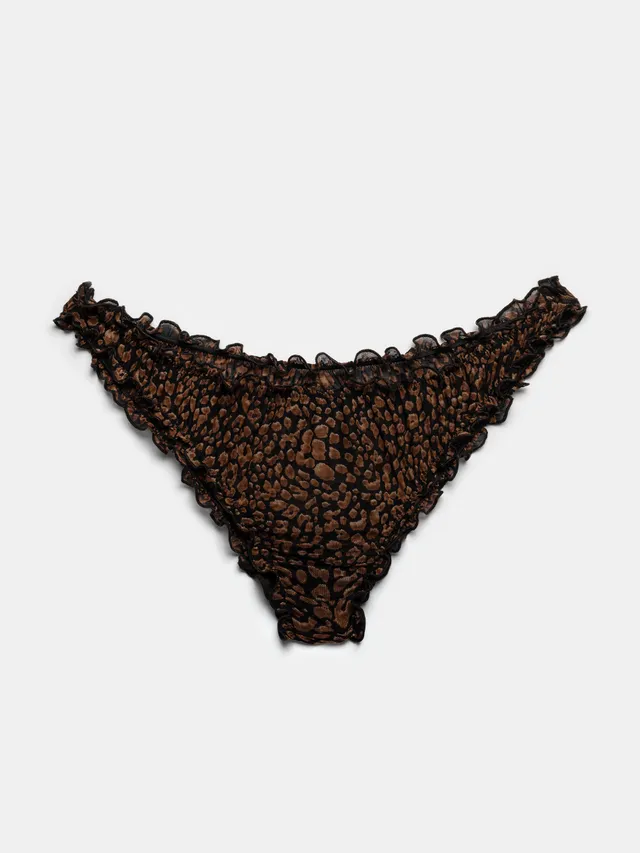 Ester Manas Brown Leopard Ruffled Panties culotte marron