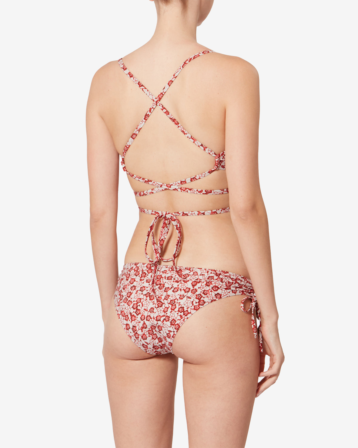 Isabel Marant Solange SG0003FC haut maillot rouge floral