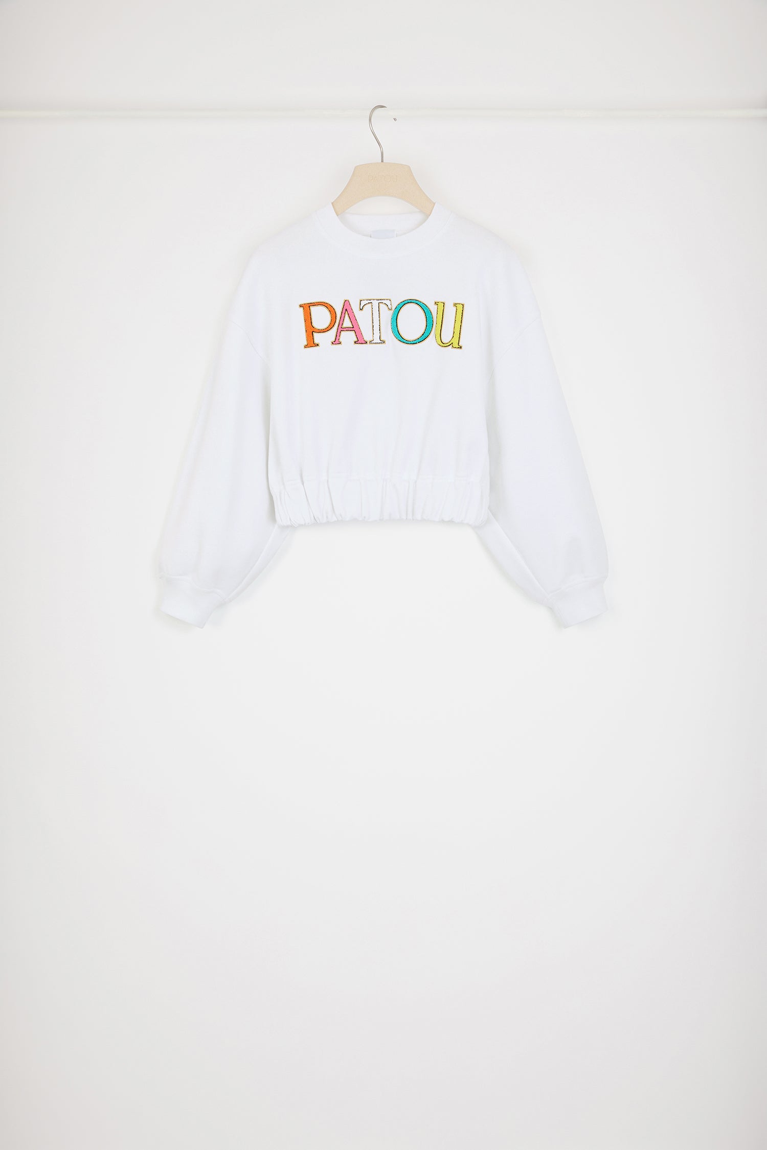 Patou JE099 sweat cropped coton bio blanc