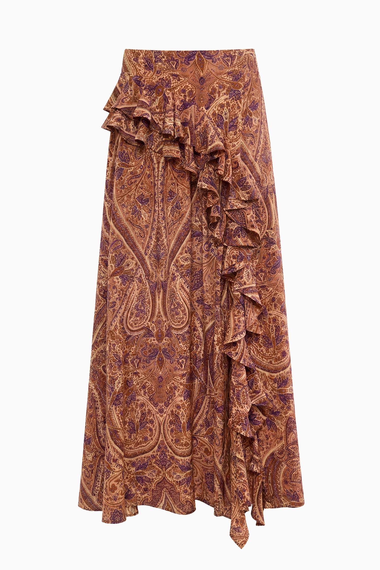 Ulla Johnson Riele FA260322 jupe soie Rosette orange midi