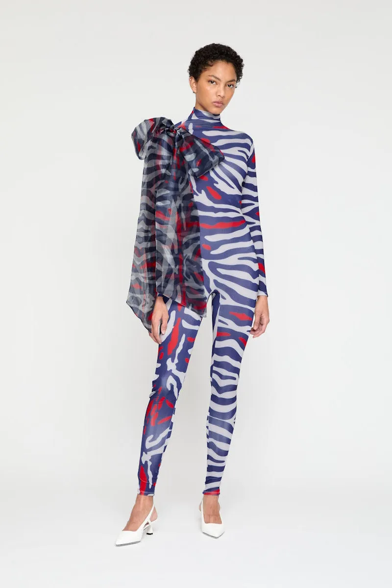 ATU Body Couture Catsuits Tiger Blue combinaison nœud organza