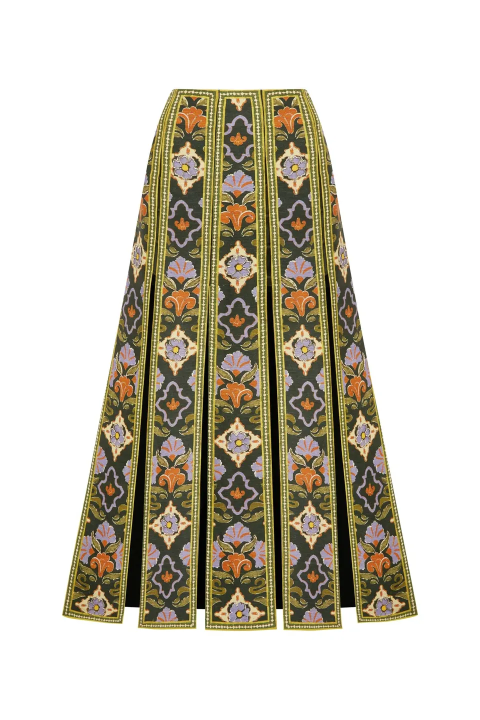 Alemaïs Oasira Embellished Skirt jupe midi lin perlé