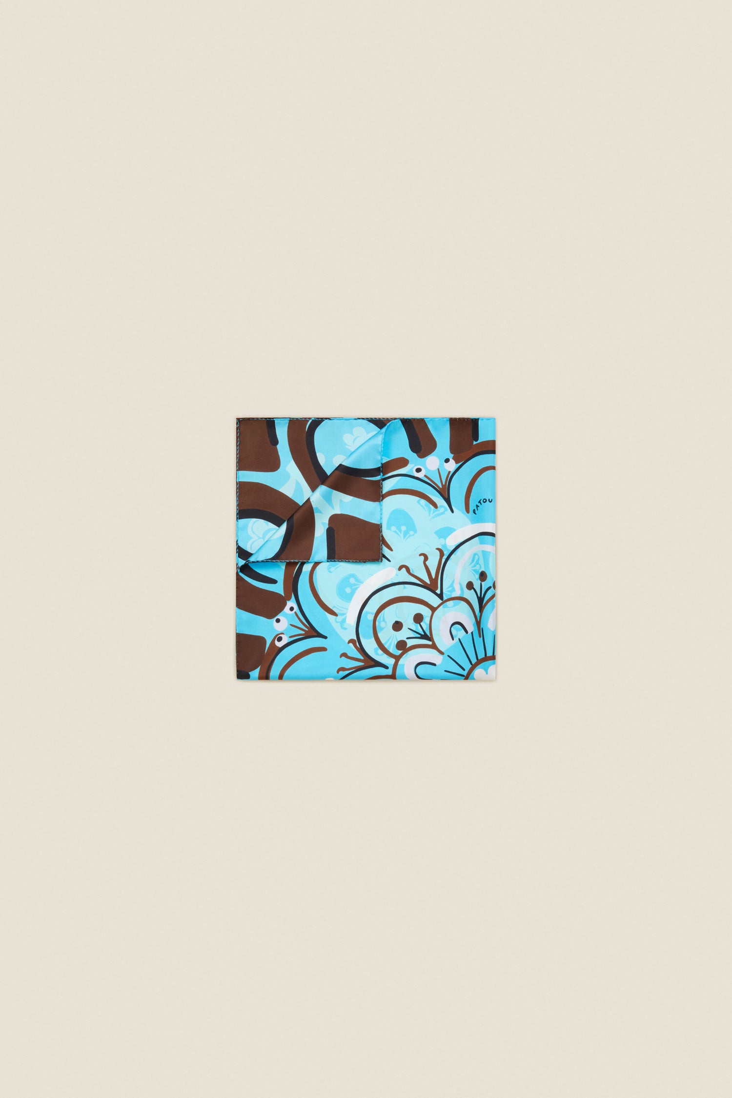 Patou Accessories foulard soie AC013 Blue Thistle Flower TU