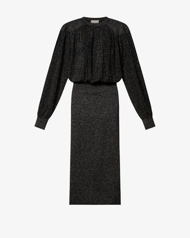 Isabel Marant Aliza robe mi-longue noire lurex