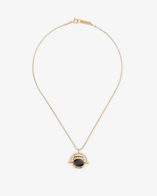 Isabel Marant Hanae Collier pendentif noir doré